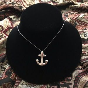 Sterling Silver Puffy Anchor Pendant on 22” Chain
